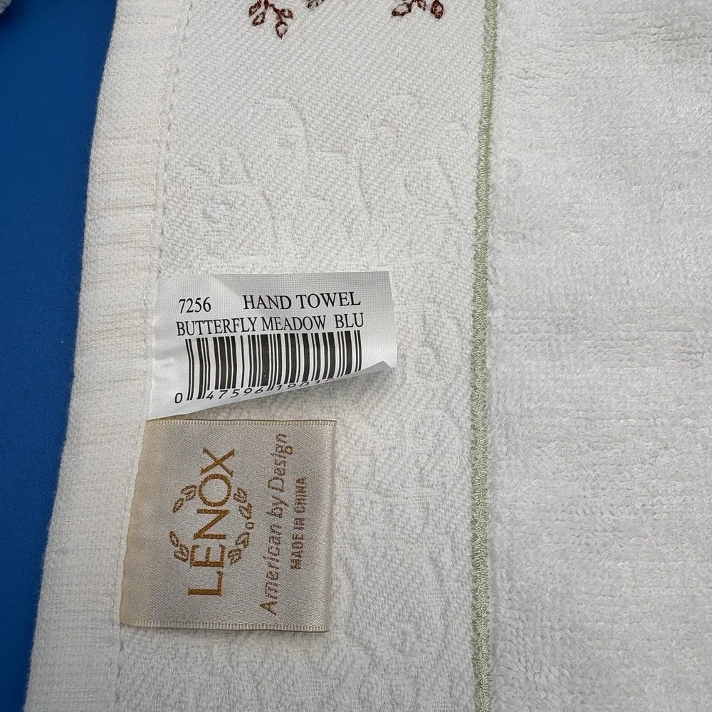 Lenox Butterfly Meadow Bath Hand Finger Tip Towel Set Of 4 Vtg EUC Tags